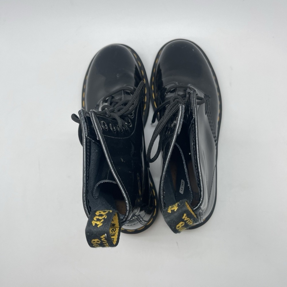 Dr. Martens Black Patent Lace-Up Ankle Boots - Picture 5 of 10